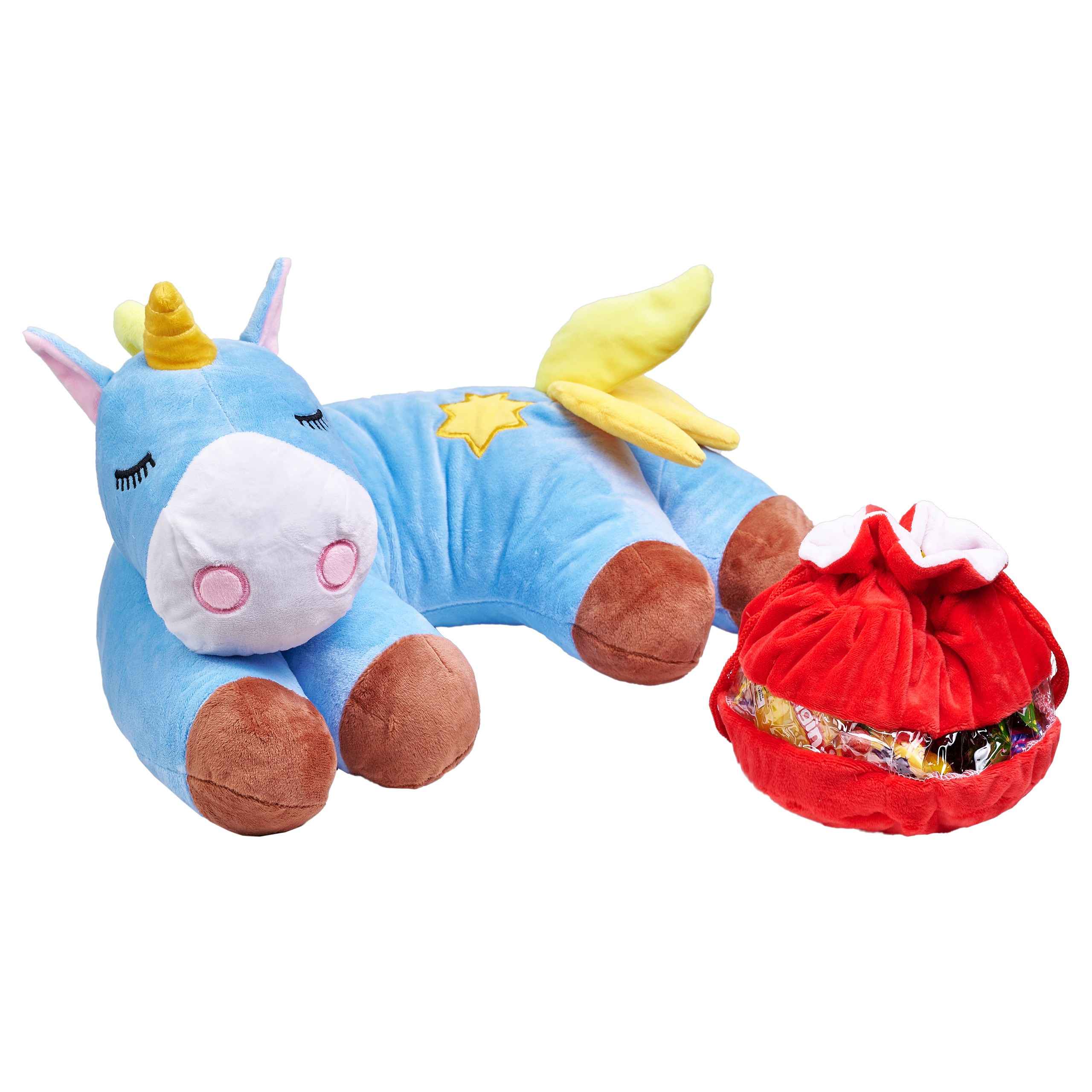 Солодкий новорічний подарунок СВІТС ПЛЮС "ДРІМКА БЛАКИТНА" (м'яка іграшка) 700 грам